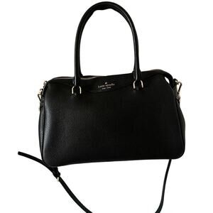 Kate Spade Mimi Satchel Pebbled Leather Black Classic Minimalist Timeless